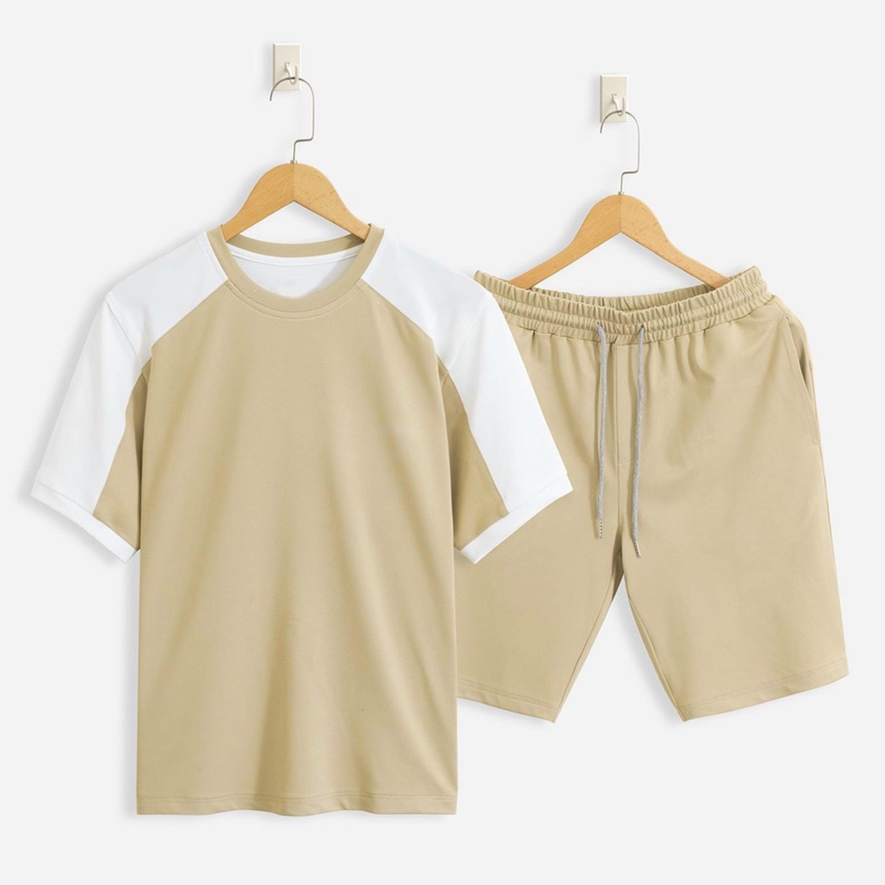 Bộ thể thao nam Mantoni, Bộ quần áo thể thao cổ tròn viền trắng, vải lạnh co giãn 4 chiều (BH22)