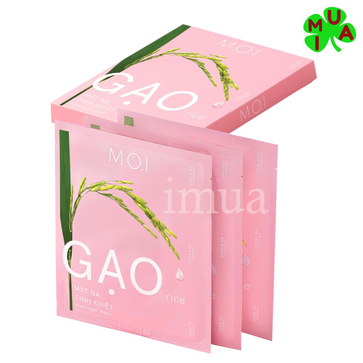 Hộp 3 miếng Mặt nạ gạo tinh khiết M.O.I dưỡng da từ hàn quốc MOI