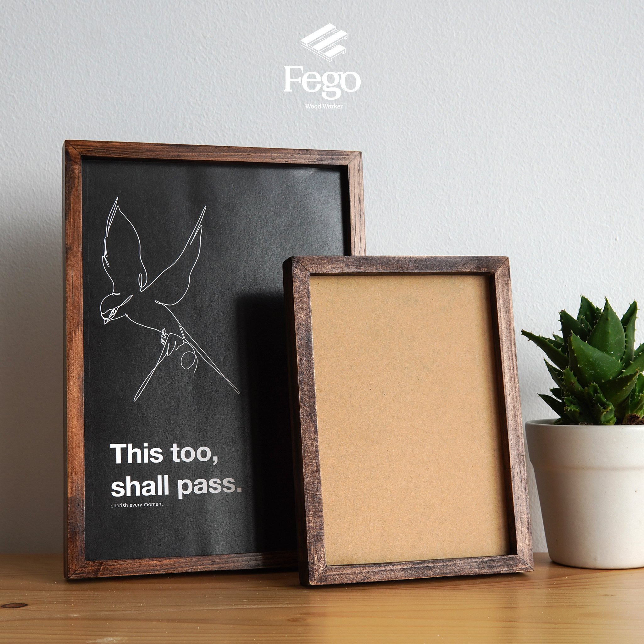 Khung ảnh 2 mặt để bàn có kèm chốt gỗ size A3, A4, A5/ Khung tranh bằng gỗ treo tường để ảnh, thiệp, ép lá trang trí decor nhà cửa Fego Woodworker