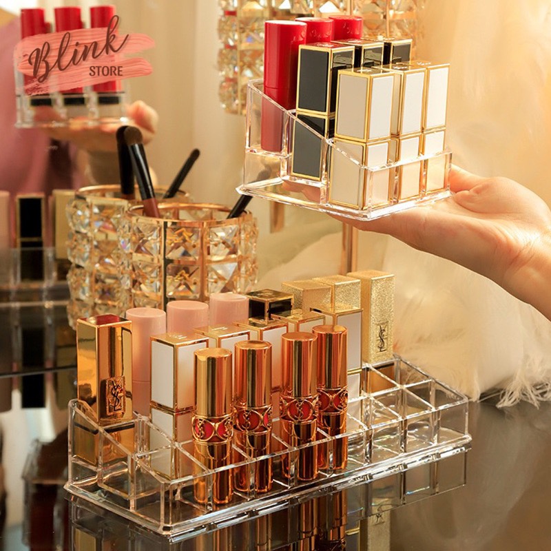 Kệ đựng mỹ phẩm, SON MÔI.Thiết kế 9/12/24/36 ô. Chất liệu mica trong suốt, dày dặn siêu bền dùng trang trí góc trang điểm, tiết kiệm diện tích và dễ dàng chọn màu son. Thanh toán khi nhận hàng.