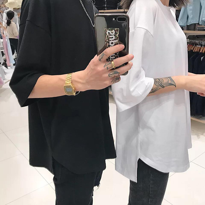 ÁO LONG TEE LIO TAY LỠ - ĐEN, TRẮNG, ĐỎ ĐÔ (HÀNG ĐẸP)
