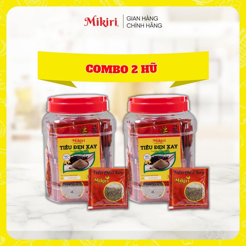 Bộ 2 hũ Tiêu đen xay Mikiri 12g x 50 gói/hũ