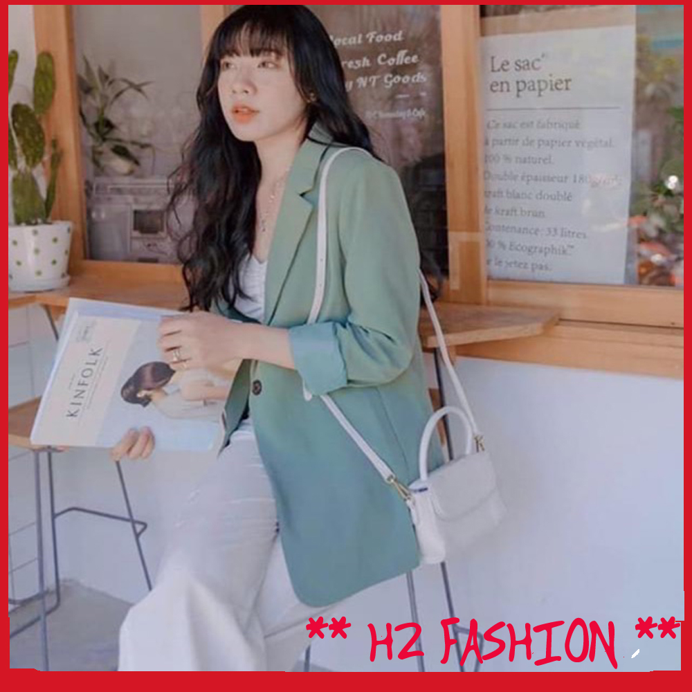 🌸ẢNH THẬT + VIDEO🌸 Áo Blazer Xanh Mint Công Sở Cho Nữ, Áo Blazer Và Áo Khoác Dạng Vest Công Sở Một Khuy, Thời Trang Công Sở Năm 2020