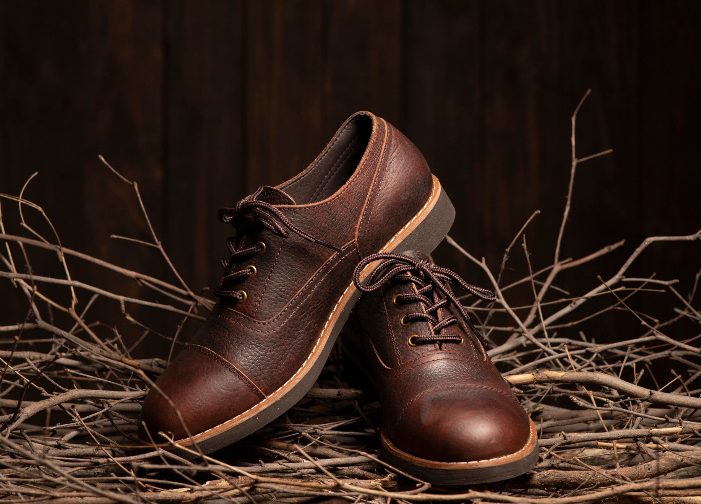 •Giày boot nam da bò sáp cao cấp cổ thấp. • OXFORD RANGER - Steeler, đế khâu, phong cách workwear.