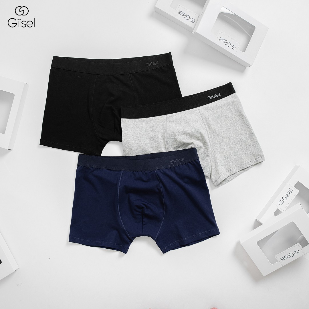 Quần sịp đùi boxer trunk brief nam giới tam giác cotton co giãn 4 chiều Giisel