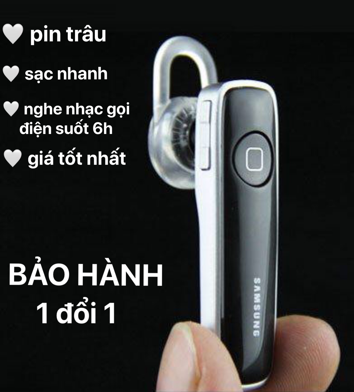 [RẺ VÔ ĐỊCH] TAI NGHE BLUETOOTH SAMSUNG CHẤT LƯỢNG CAO KẾT NỐI TỐT VỚI TẤT CẢ CÁC LOẠI ĐIỆN THOẠI, MÁY TÍNH BẢNG - ÂM THANH HAY NGHE NHẠC ĐÀM THOẠI LIÊN TỤC HƠN 6 GIỜ - PIN CỰC TRÂU