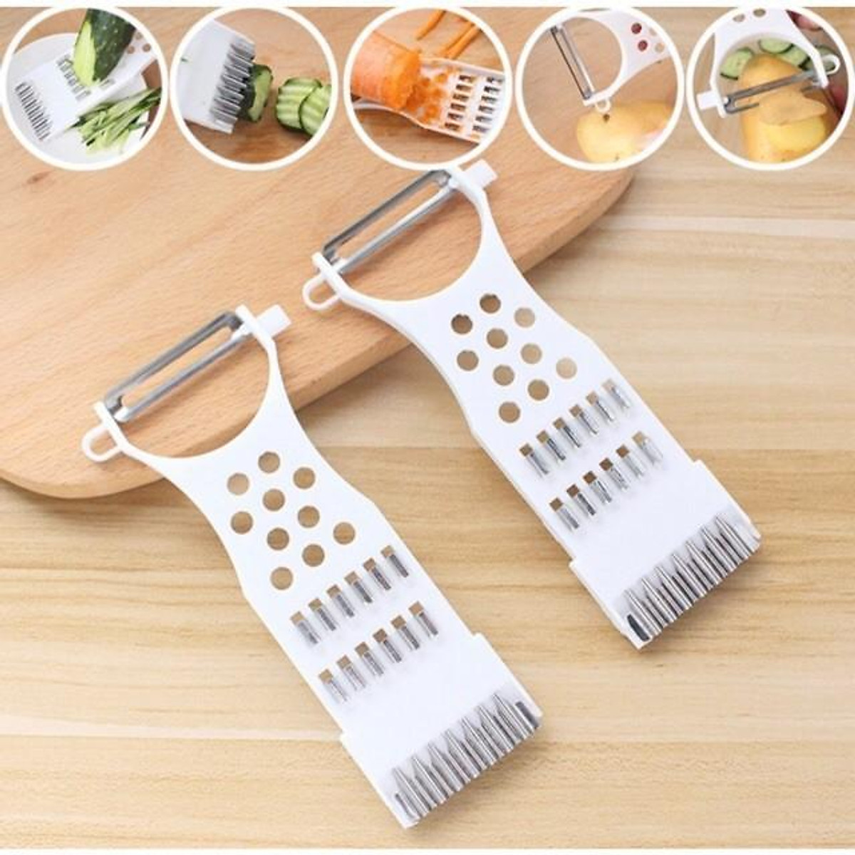 Dao Bào Rau Củ Hai lưỡi bằng nhựa - Dụng cụ nhà bếp - Dụng cụ bào gọt