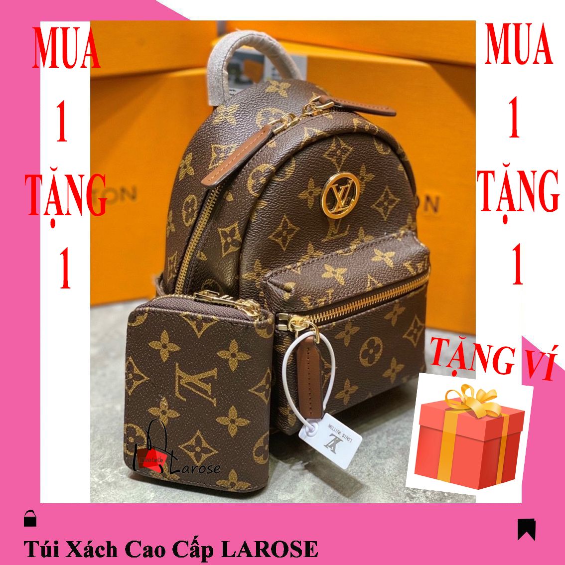 Balo lệ vi cao cấp tặng ví fullbox l01102 larose