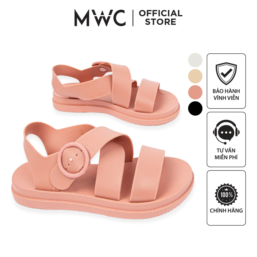 Giày sandal nữ MWC cá tính trẻ trung năng động - Giày sandal cao su nữ thanh lịch thoải mái - NUSD- 2628