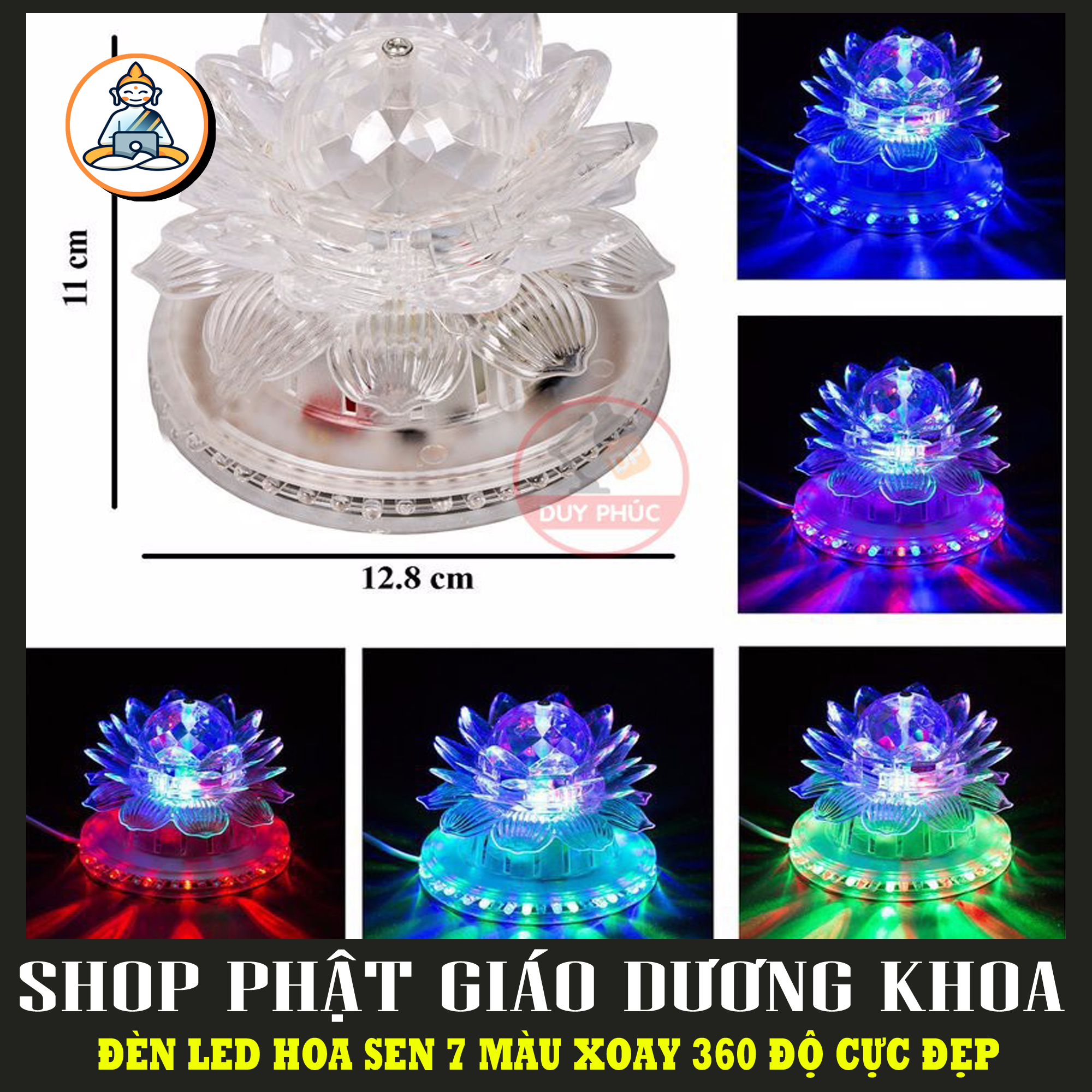 Đèn Led đĩa hoa sen cầu xoay nhiều màu xoay 360 độ - Đèn led hoa sen cực đẹp 7 màu bán chạy giá tốt