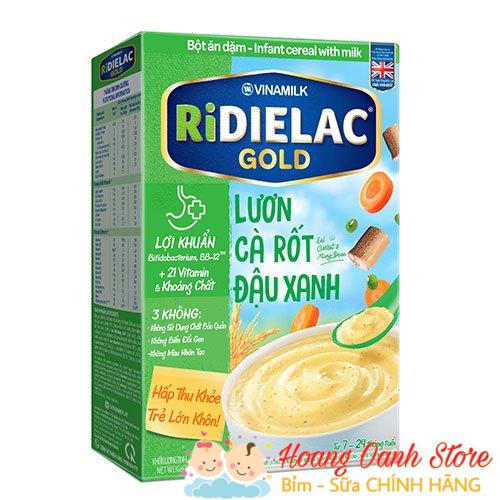 Bột ăn dặm ridielac lươn cà rốt đậu xanh 200g hộp giấy