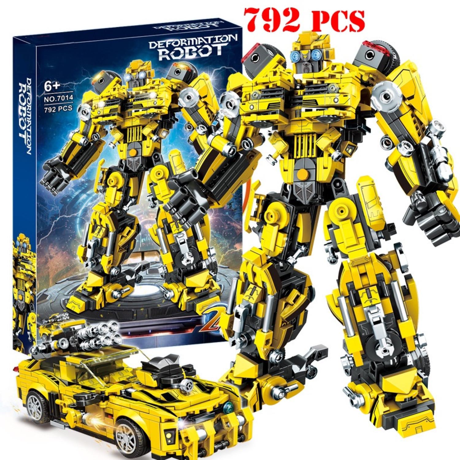 Bộ đồ chơi xếp hình robot transformer bumblebee - lắp ráp robot người máy biến hình