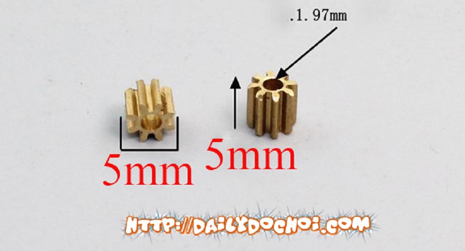 Bánh răng đồng 8 răng trục 2mm