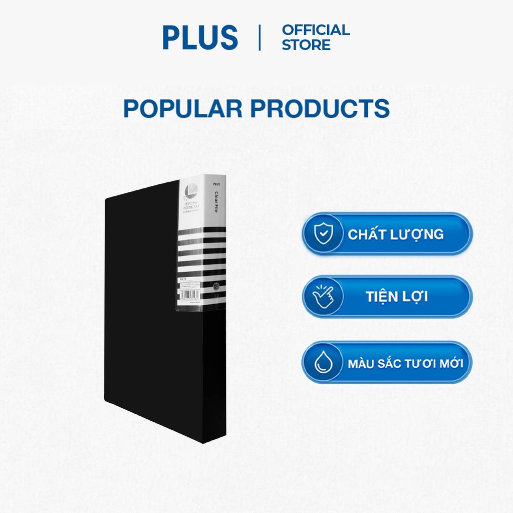 Bìa Đựng Hồ Sơ Tài Liệu PLUS 40 Lá Sức Chứa 200 Tờ Giấy A4 80 Gsm