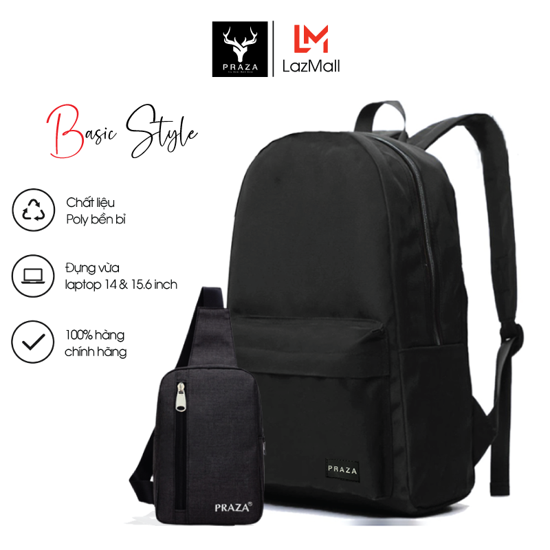 Bộ balo unisex & túi đeo cao cấp praza - bl140dc095