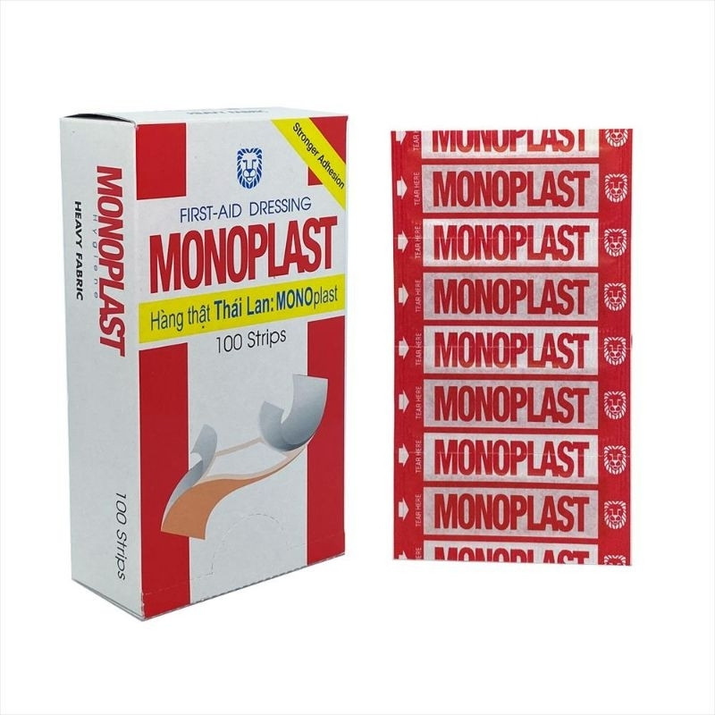 Băng keo cá nhân Monoplast - Thái Lan  Hộp 100 miếng