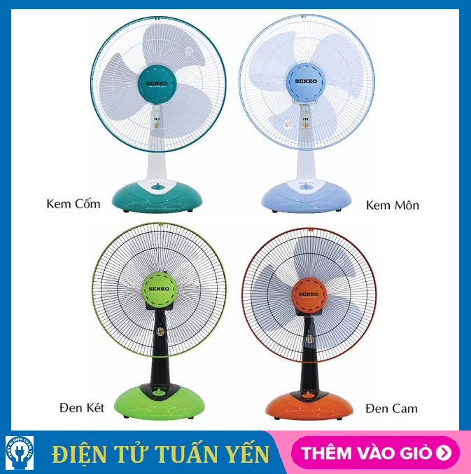 Quạt bàn senko b1612 công suất 47w, 3 tốc độ gió - hàng chính hãng