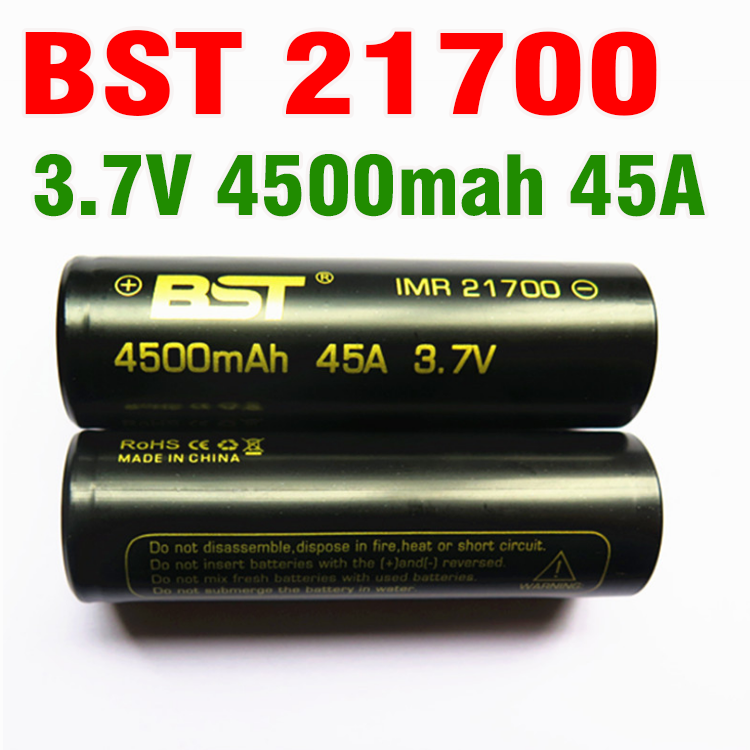Cell pin 3.7v  21700 BSTdung lượng cao 4500mAh IRM21700 dòng xả 45A 2 đầu phẳng