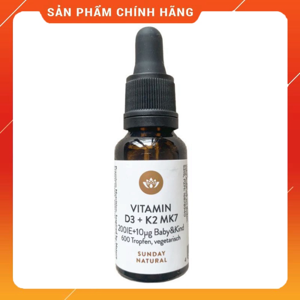 [Chính hãng]vitamin D3k2 Đức D3k2 Sunday Natural 20ml