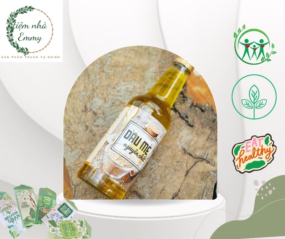 Dầu mè vàng nguyên chất One4one 300ml, dầu mè nguyên chất dầu mè ép thủ công Tiệm nhà Emmy