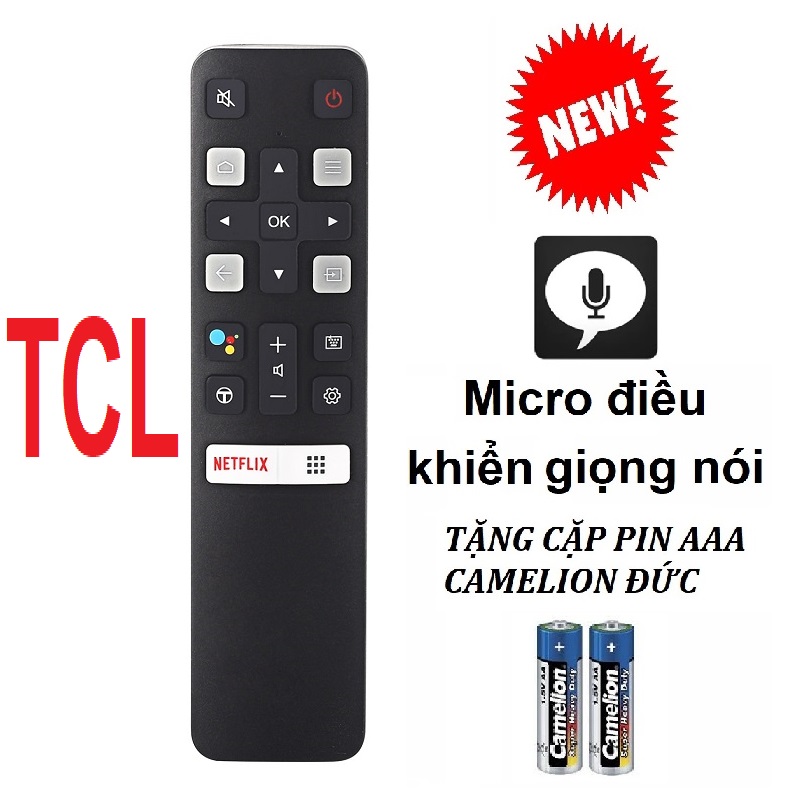 [HCM]Remote điều khiển tivi TCL 802V micro điều khiển giọng nói (Tặng pin)