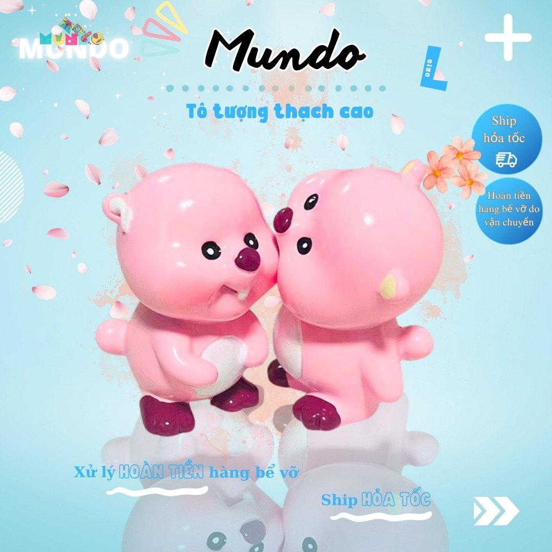Tô Tượng Thạch Cao Cặp Đôi Loopy Cắn Yêu SIZE L,Tượng Thạch Cao MUNDO