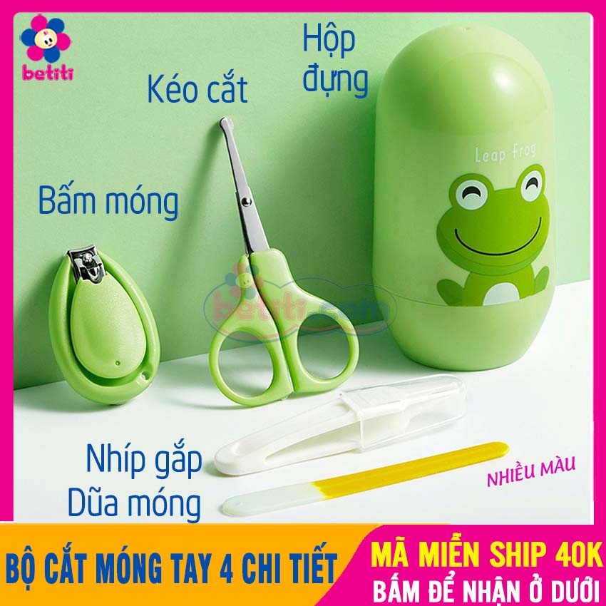 Bộ Dụng Cụ Cắt Móng Tay Cho Bé Sơ Sinh 4 Chi Tiết Đầy Đủ, Tiện Lợi, Hộp Đựng Gọn Gàng Dễ Thương - Bộ Bấm Móng Tay Cho Trẻ Sơ Sinh, Bộ Dụng Cụ Cắt Móng Tay, Đồ Cắt Móng Tay Móng Chân, Kéo Cắt Móng Tay - SP000662