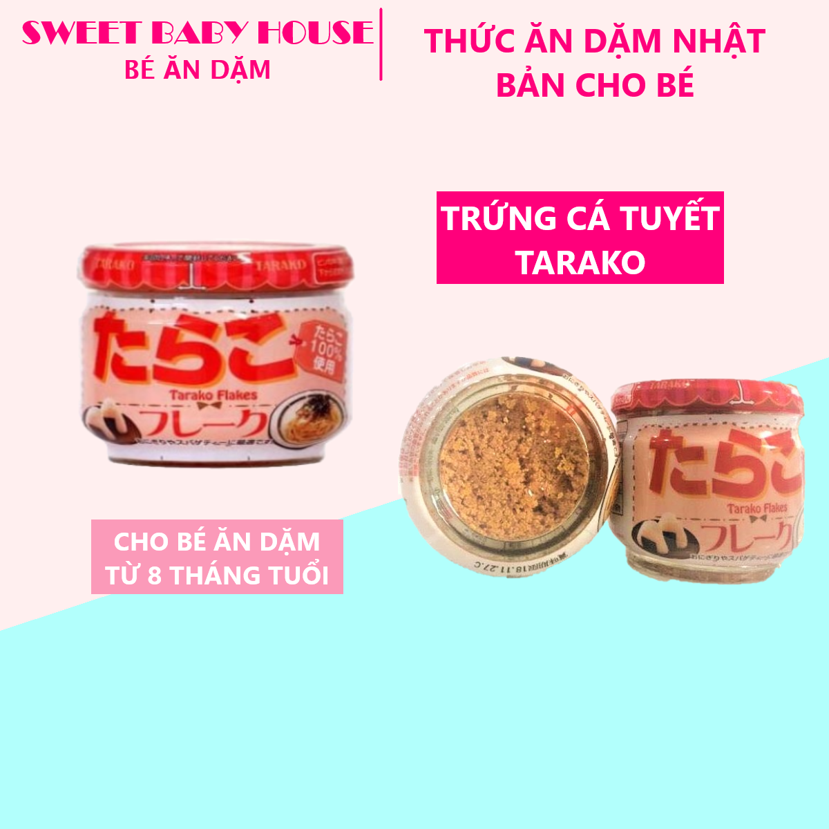Trứng Cá Tuyết Happy Food Nhật 50gr cho bé từ 1 tuổi- Thức ăn dặm cho bé. Date 8/2024