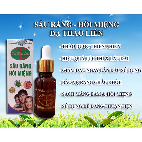 TINH DẦU RĂNG MIỆNG DẠ THẢO LIÊN GIÚP BẠN HẾT SÂU RĂNG, HÔI MIỆNG, VIÊM TAI GIỮA  >>>>>>> CHO NGƯỜI LỚN VÀ TRẺ EM DẠ THẢO LIÊN 5ml