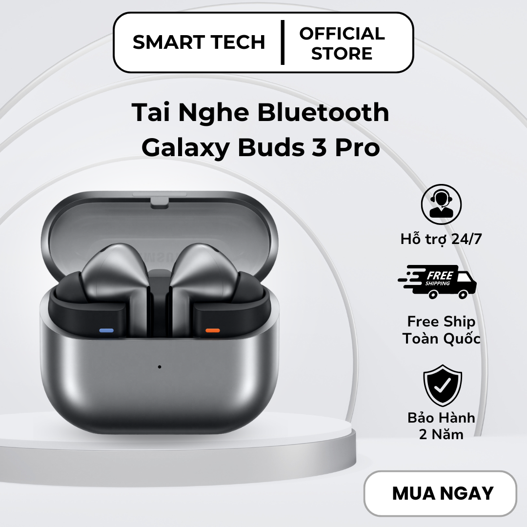  Tai Nghe Bluetooth SamSung Galaxy Buds 3 Pro- Thiết Kế Công Thái Học Mới- Âm Thanh Siêu Bass- Pin 30 Giờ- Chống Ồn ANC- Tai Nghe Không Dây Mẫu Mới- Bluetooth 5.4- BH 2 Năm Lỗi Đổi Mới 