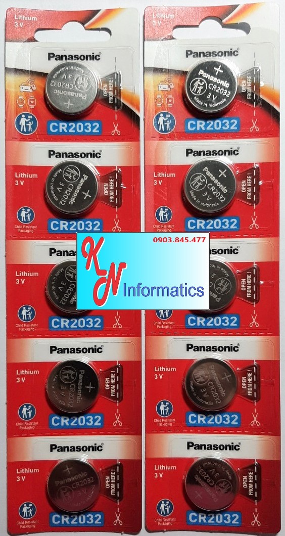 Pin CR2032 Panasonic - 1 vỉ 5 viên - Hàng chính hãng - Made in Indonesia