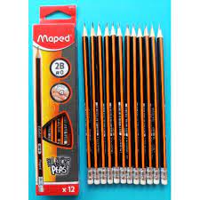 Hộp 12 bút chì gỗ gôm maped 2b