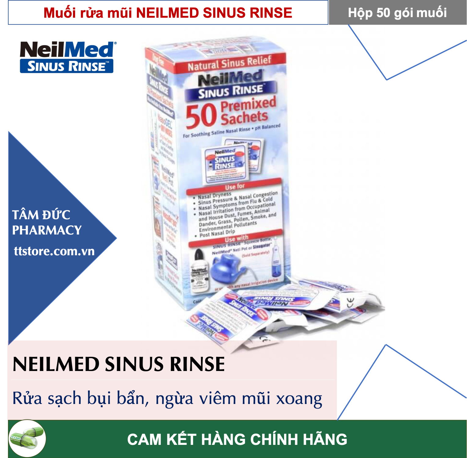Muối rửa mũi neilmed sinus rinse