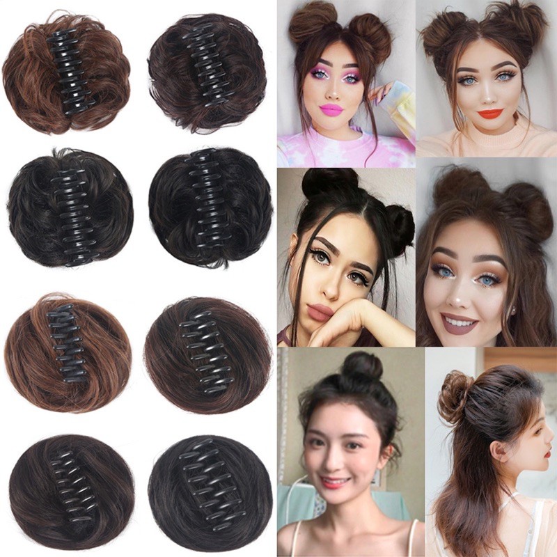 Tóc búi xù❤️tóc búi xù nhỏ ngoặm kẹp cao cấp- giá 1 cái