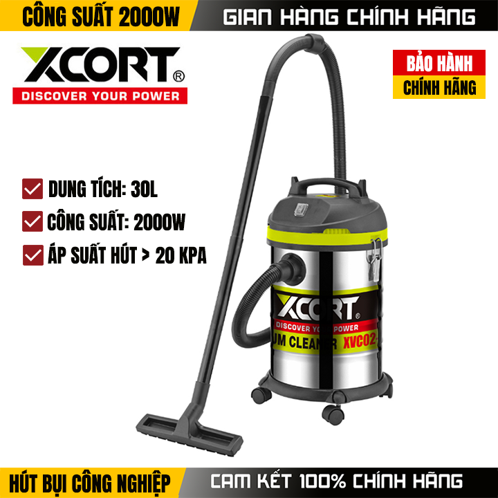 Máy hút bụi công nghiệp Xcort 30L-Máy hút bụi ô tô 2000W Xcort-Hút cực mạnh, trọng lượng nhẹ giúp cho việc dọn dẹp nhà cửa của bạn dễ dàng hơn