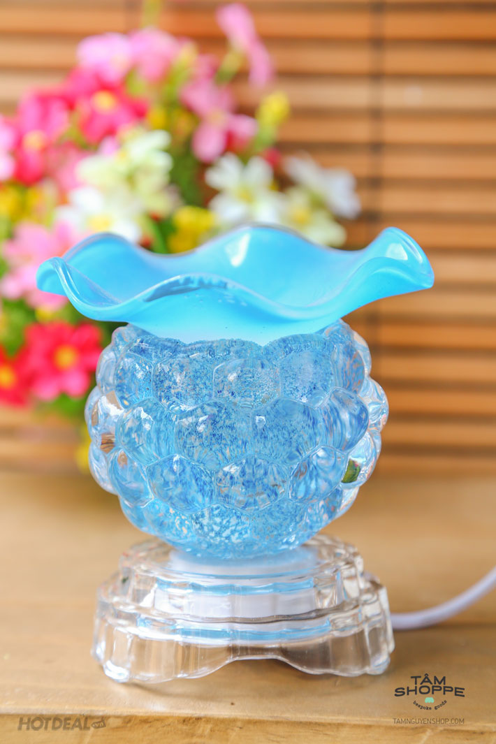 ( LOẠI 1)Đèn xông tinh dầu điện thủy tinh cỡ nhỏ TN30. thiết kế hình trái nho, chất liệu thủy tinh cao cấp, sang trọng( BẢO HÀNH 1 ĐỔI 1)