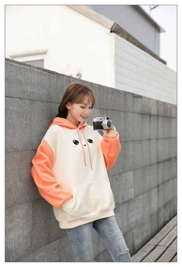 ÁO HOODIE CHẤT LIỆU VẢI NỈ BÔNG NGOẠI NHẬP CAO CẤP PHỐI MŨ CỰC XINH - TEN