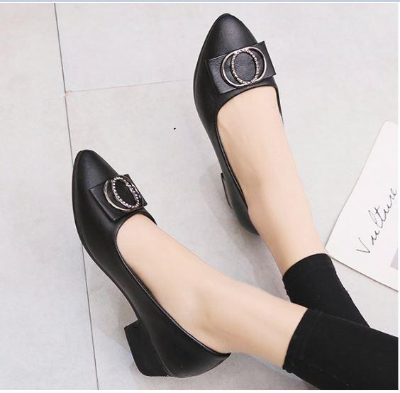 Giày công sở nữ đế 3cm nơ tròn siêu mềm êm chân