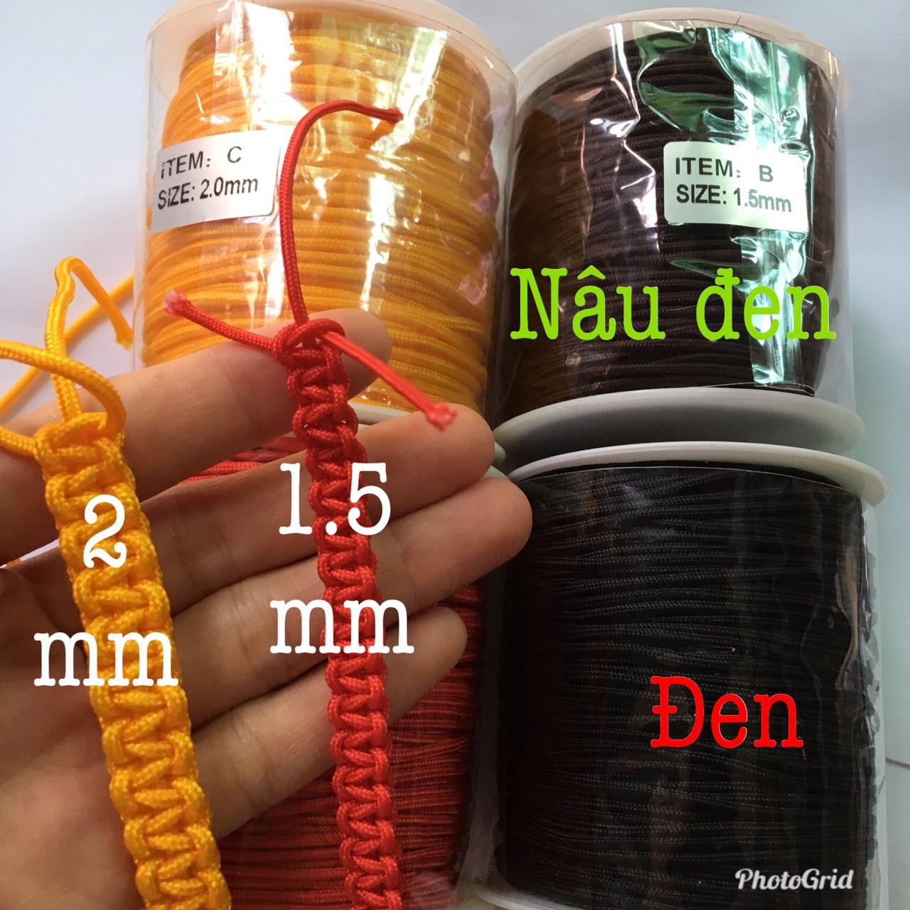 1 cuộn dây dù paracord xịn size 1.5mm 80m hoặc 2mm 50m, chọn màu