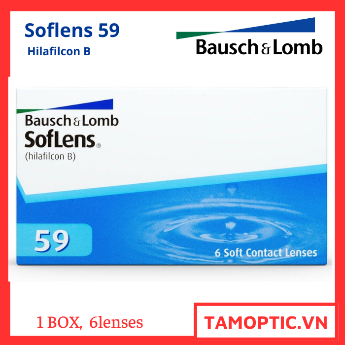 Bausch & Lomb softlens 59 Monthly - 6lenses/6chiếc kính áp tròng 1 tháng không màu USA