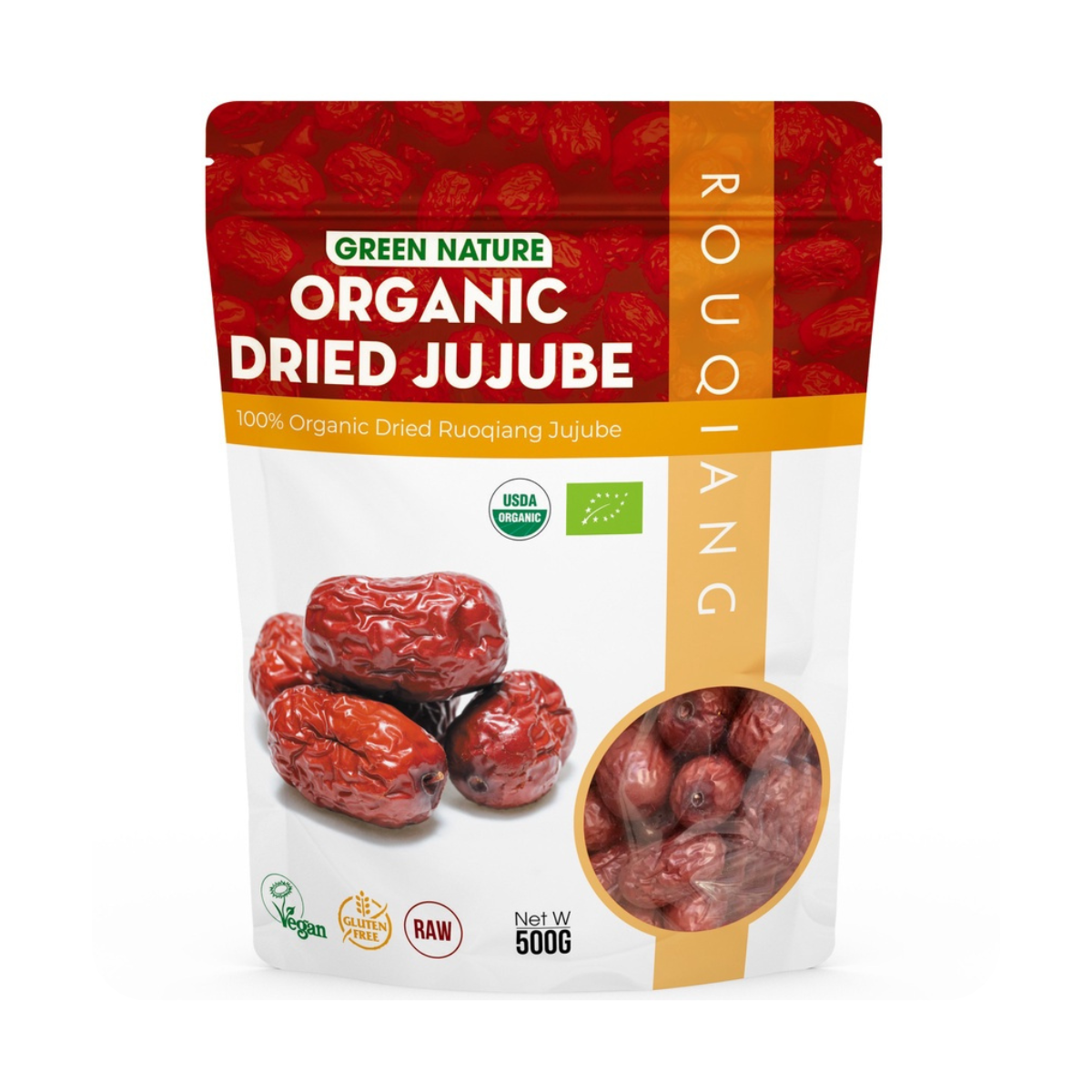 Red Apple organic dried dates Ruoqiang jujube 500gr-green nature