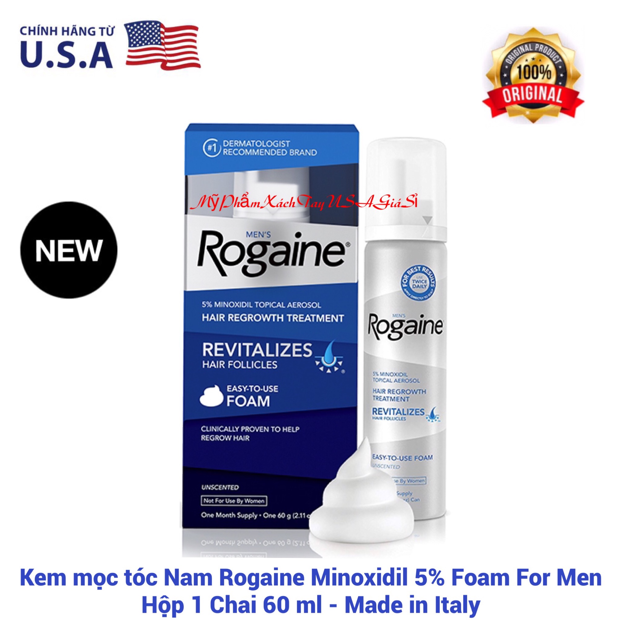 Kem mọc tóc Rogai.ne Minoxi.dil cho Nam ( Hộp 1 Chai )