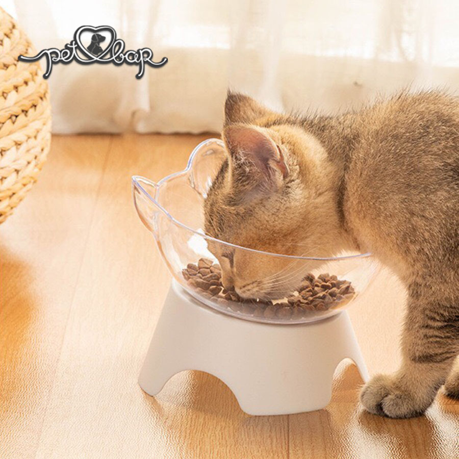 [Hoàn Tiền 10%] Bát ăn đơn có thú cưng có đế nghiêng chống gù – Chén ăn dễ thương cho chó mèo
