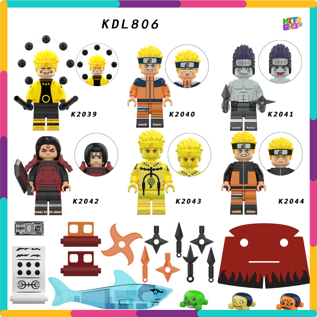 Đồ Chơi Xếp Hình Minifigures Mô Hình Nhân Vật Hoạt Hình Naruto, Hokage, Sasuke KDL806