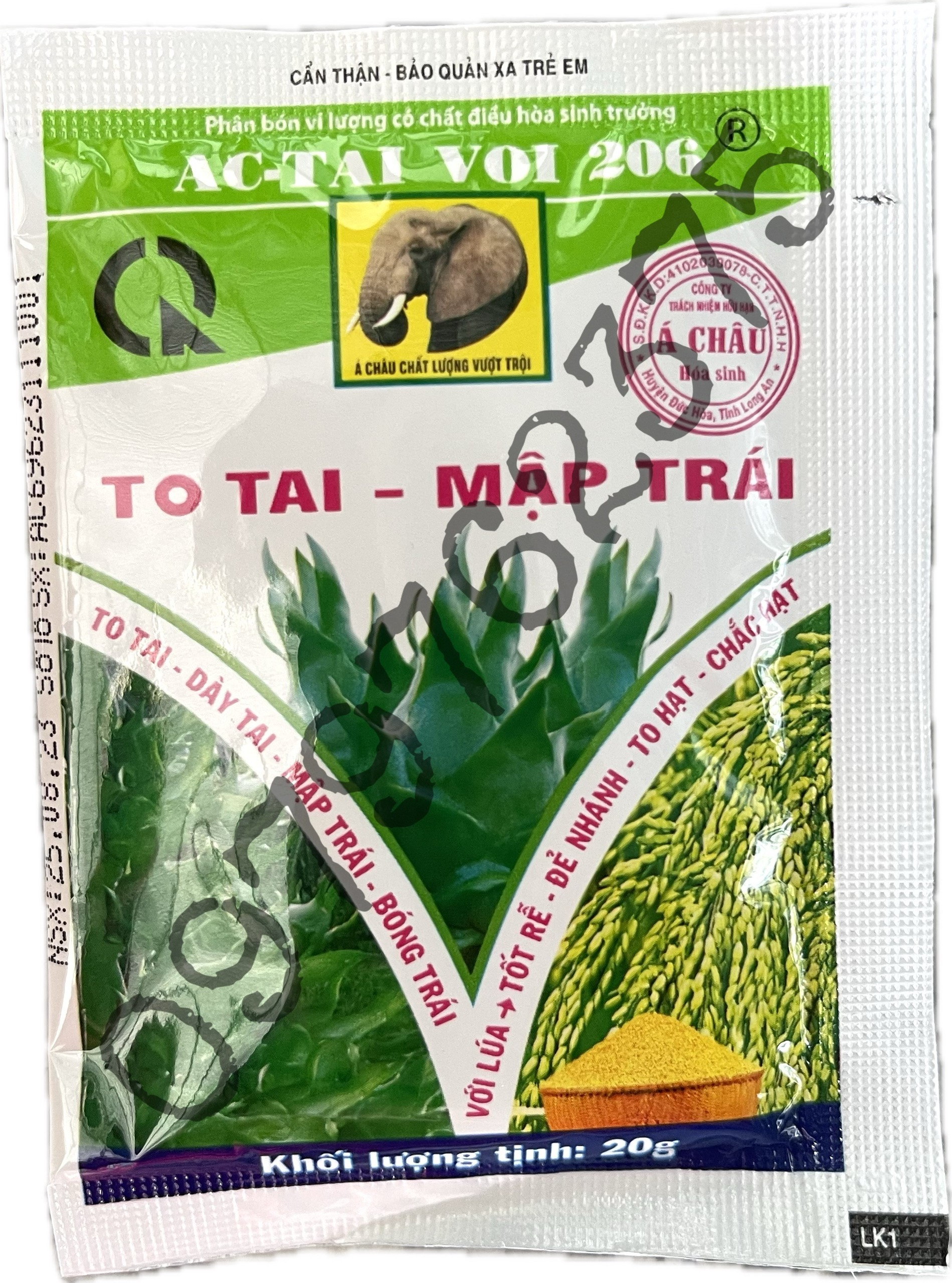 5 gói Phân Bón Chuyên Thanh Long - Tai Voi 206 - To Tai, Mập Trái - Gói 20g