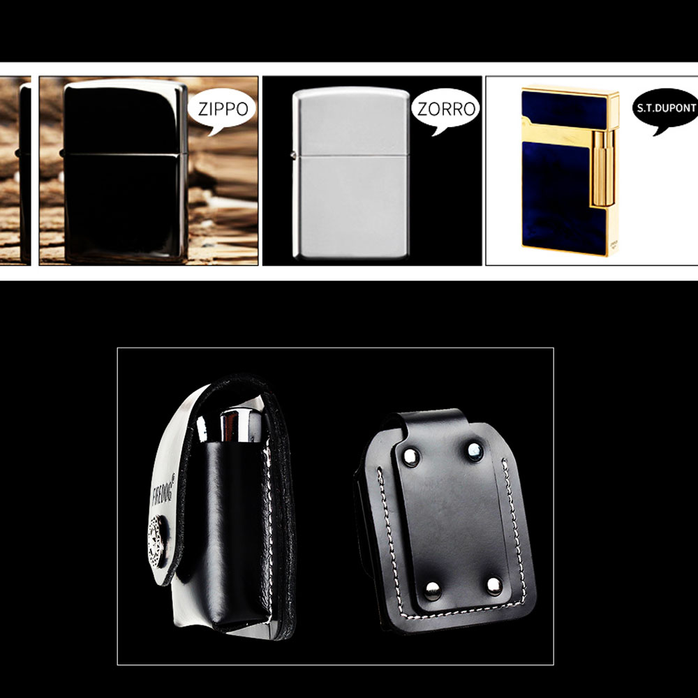 Phụ kiện bật lửa - Bao da bò cho ZP - dupont - FIREDOG - 2 màu đen và nâu - Là 1 sản phẩm bảo vệ bật lửa cho quý ông