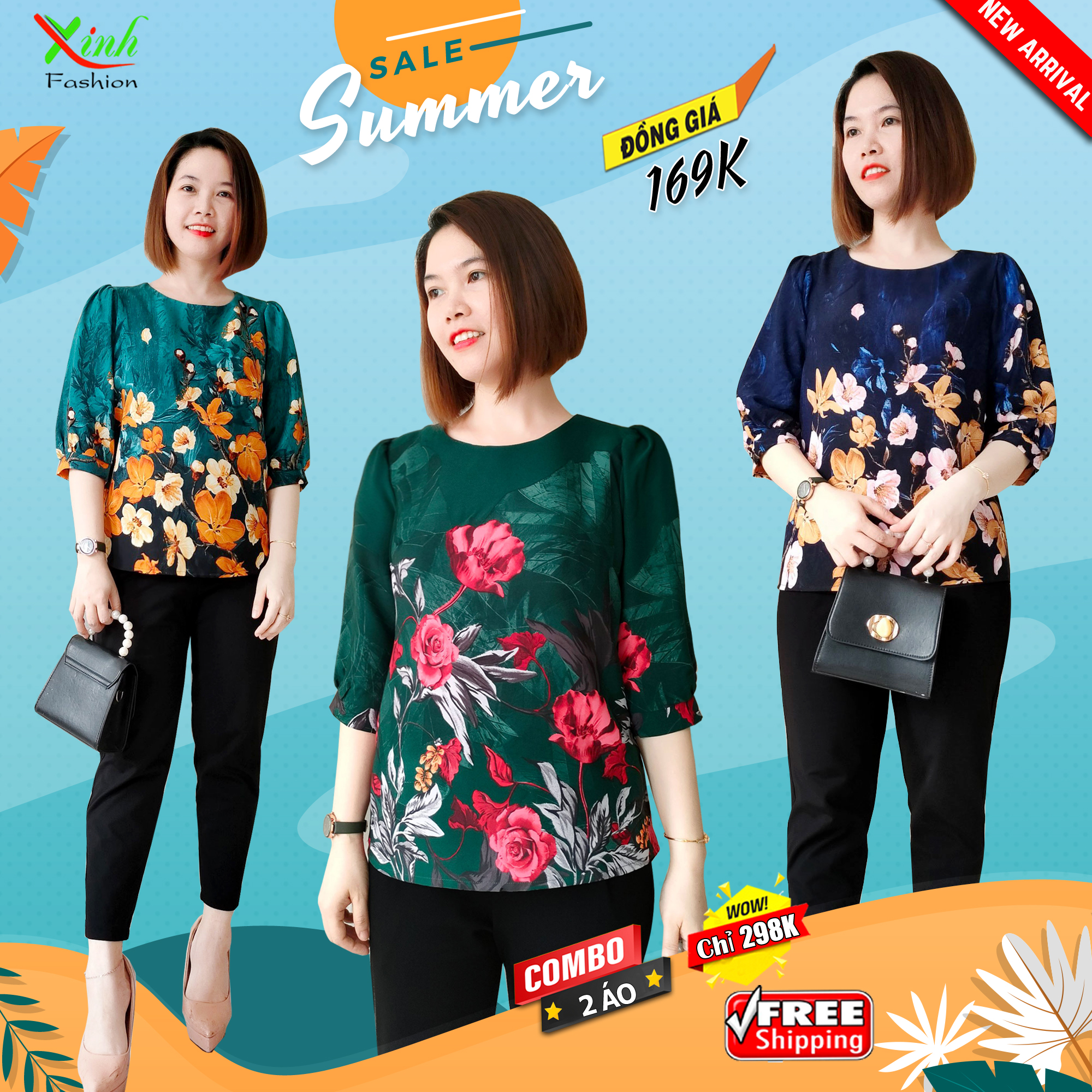 Áo lụa mango cao cấp họa tiết hoa in 3d sang trọng
