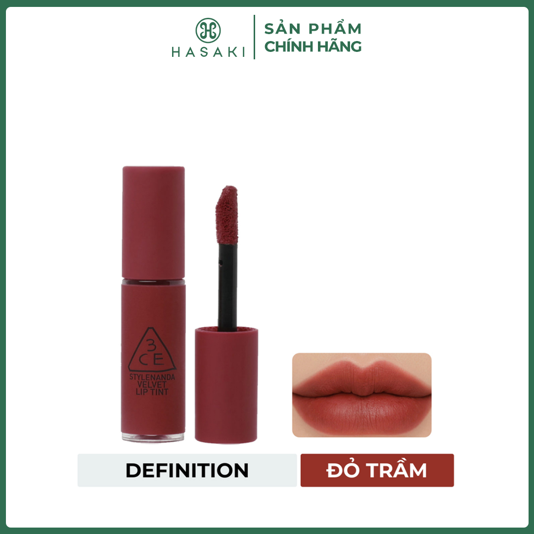 [QUÀ TẶNG KHÔNG BÁN] Son Kem Lì 3CE Definition - Đỏ Trầm 1.5g Velvet Lip Tint Hasaki Sản Phẩm Chính Hãng