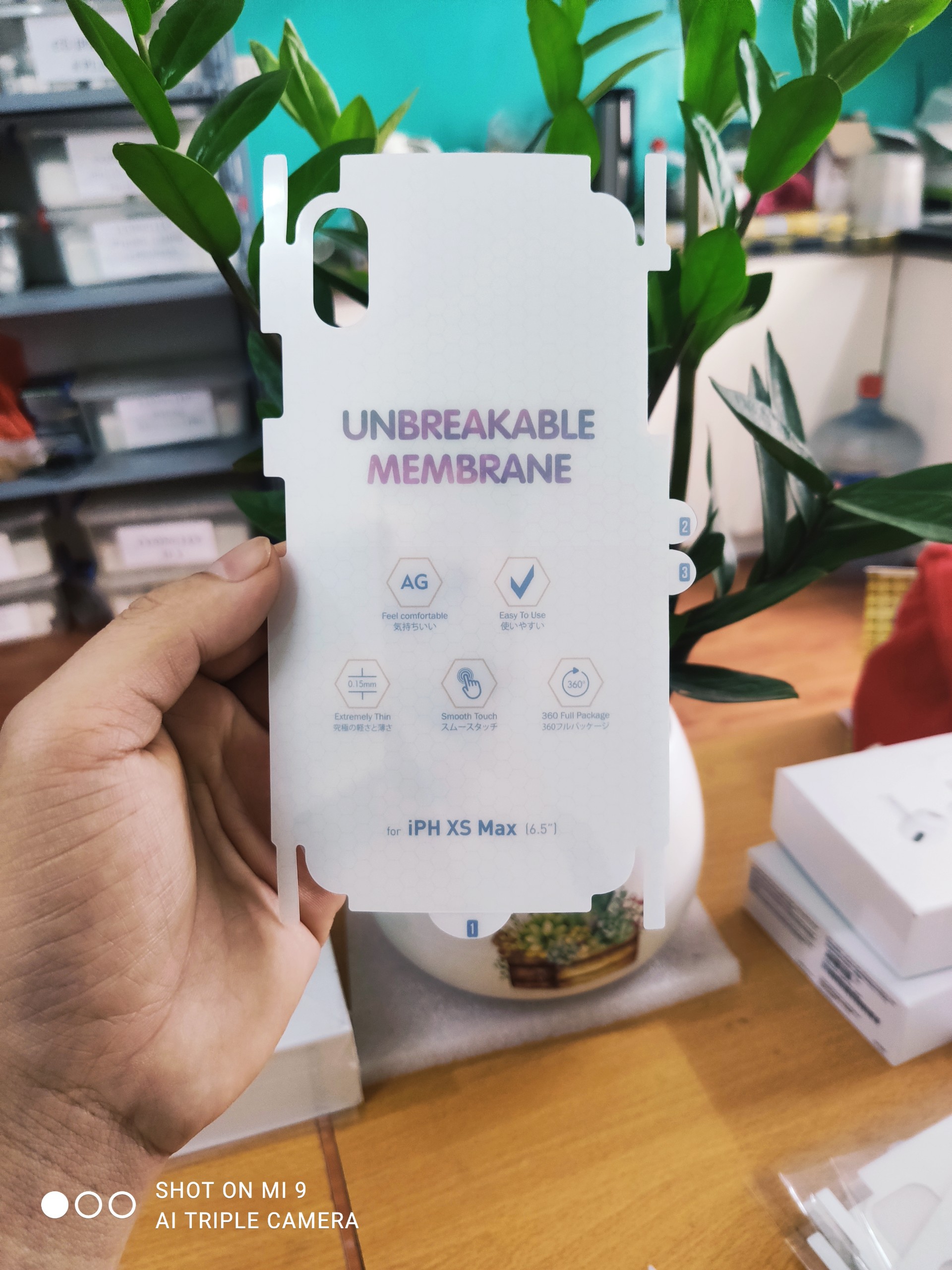 Miếng dán ppf mặt lưng cho iphone Xs Max chống bám vân tay cực đẹp, siêu bền