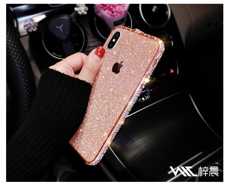 [HCM]Ốp viền iPhone X đính đá + Skin dán cùng màu cực đẹp cực sang.